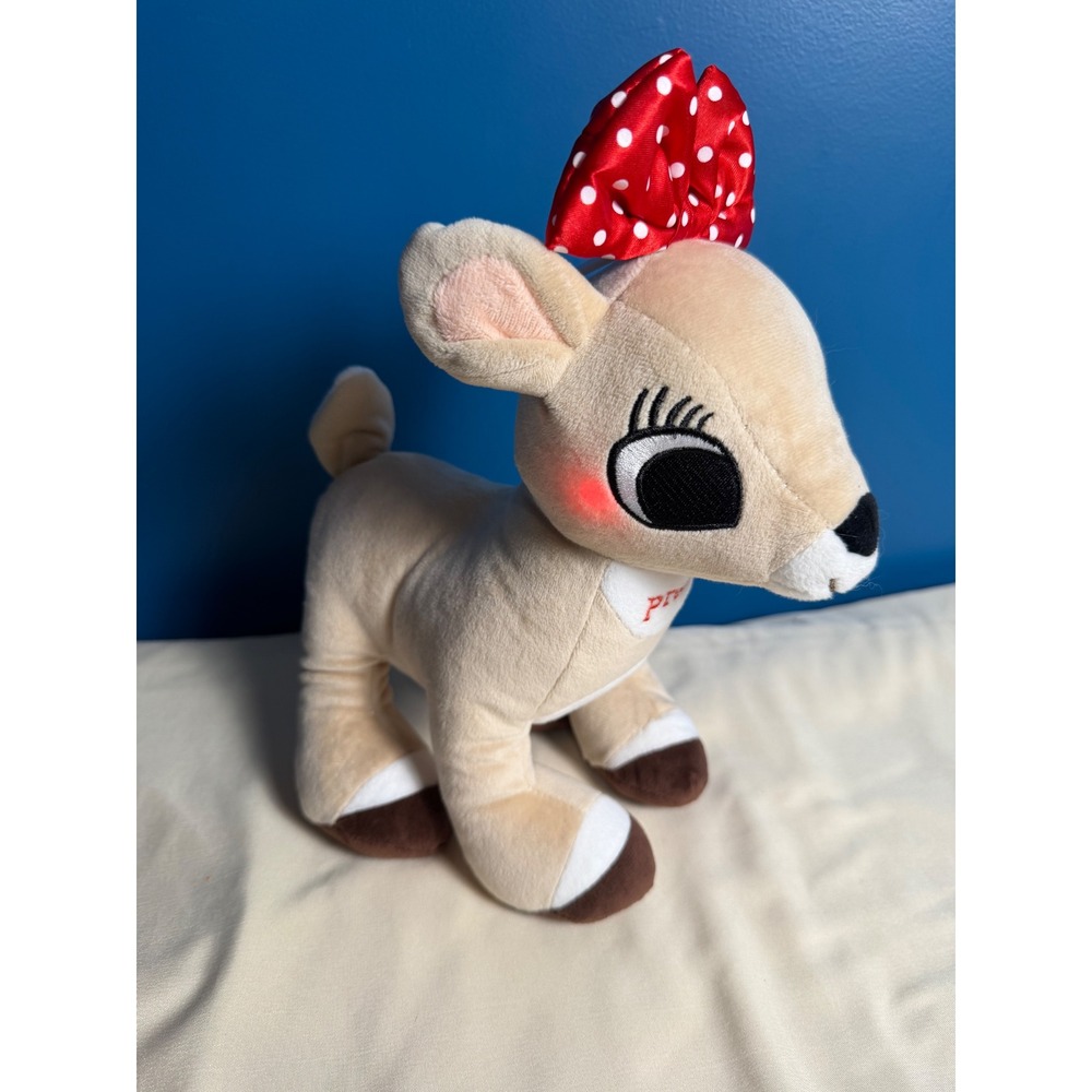 Rudolph the Red-Nosed Reindeer Clarice Plush Toy Red Polka Dot Bow 2024 Rashti